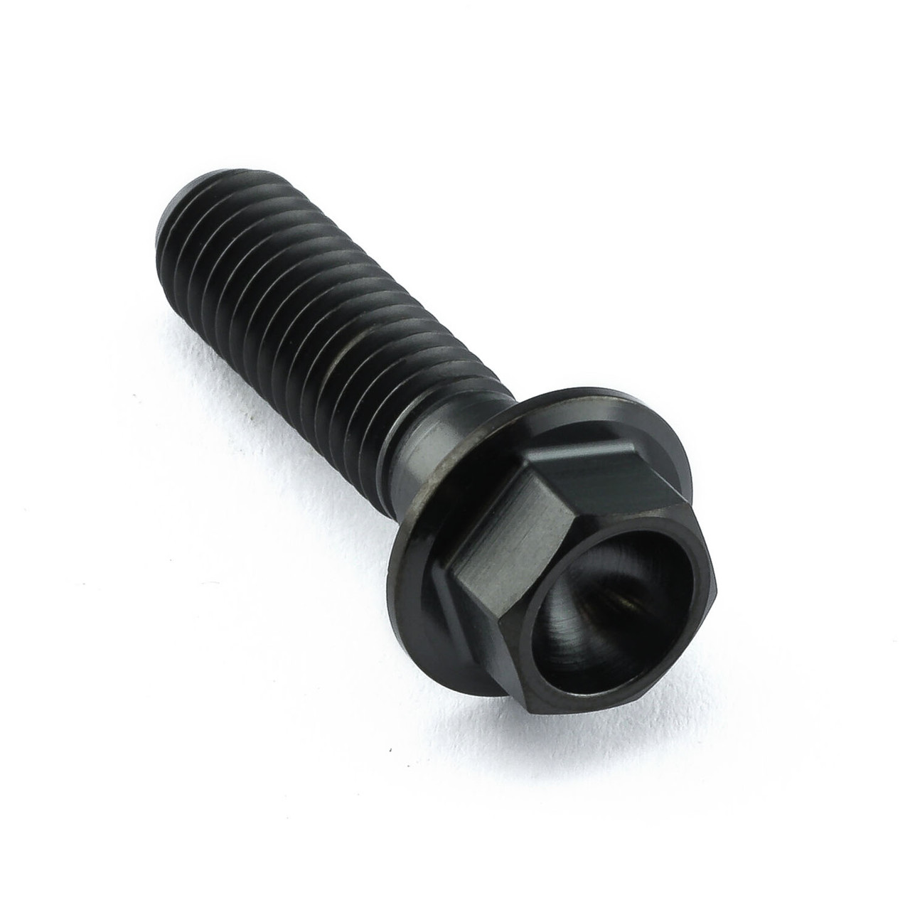 5/16-UNC X 1 1/4 INCH BLACK TITANIUM FLANGE HEX BOLT GRADE 5